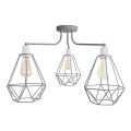 Ljuskrona KARO 3xE27/15W/230V grå