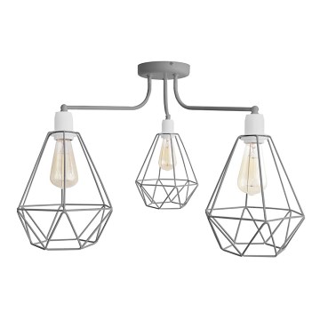 Ljuskrona KARO 3xE27/15W/230V grå
