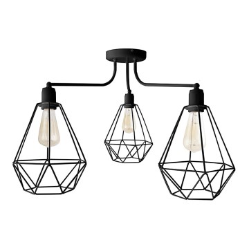 Ljuskrona KARO 3xE27/15W/230V svart