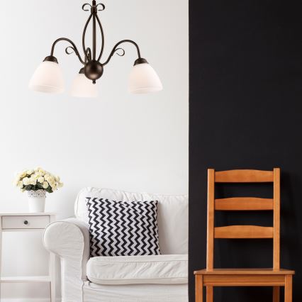 Ljuskrona med kedja ADELLE 3xE27/60W/230V