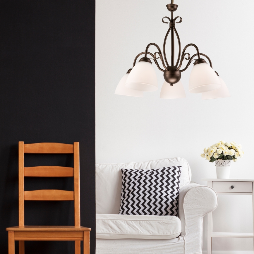 Ljuskrona med kedja ADELLE 5xE27/60W/230V