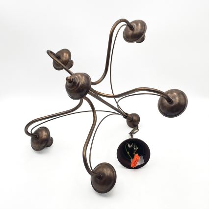 Ljuskrona med kedja ANTON 5xE14/15W/230V, bronsfärgad