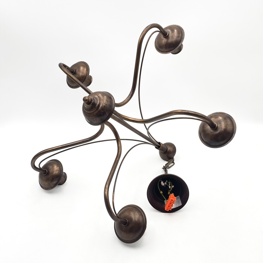 Ljuskrona med kedja ANTON 5xE14/15W/230V, bronsfärgad