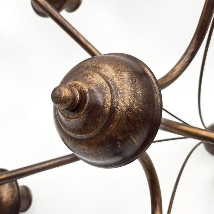 Ljuskrona med kedja ANTON 5xE14/15W/230V, bronsfärgad