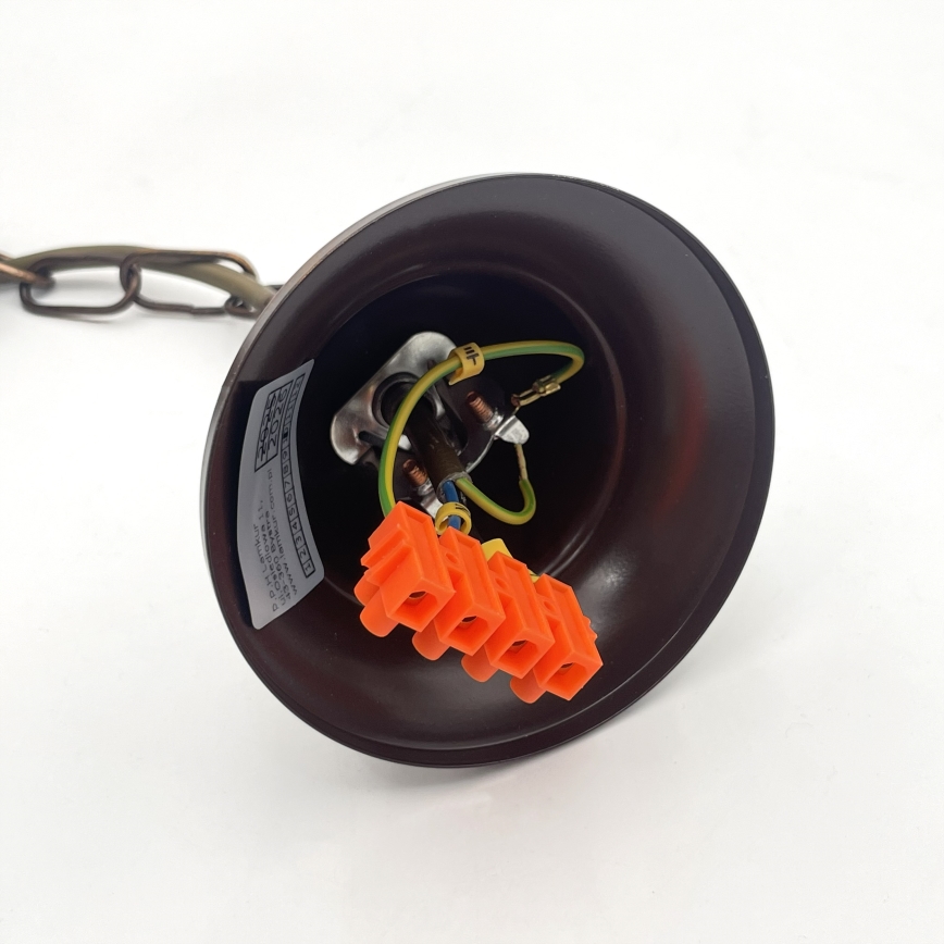 Ljuskrona med kedja ANTON 5xE14/15W/230V, bronsfärgad