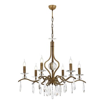 Ljuskrona med kedja CLASSIC 6xE14/40W/230V bronsfärgad