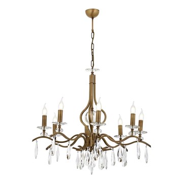 Ljuskrona med kedja CLASSIC 8xE14/40W/230V bronsfärgad