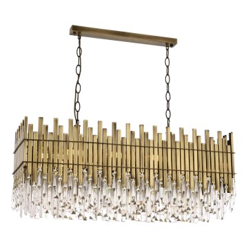 Ljuskrona med kedja CRYSTALLINE 8xE27/40W/230V mässing