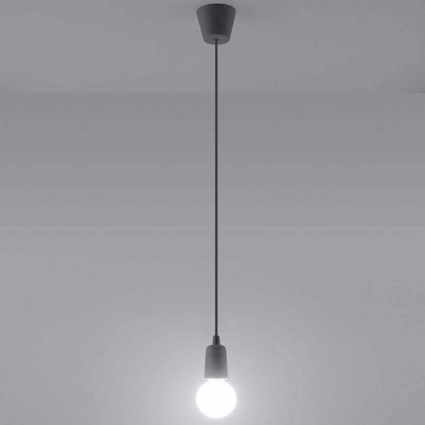 Ljuskrona med kedja DIEGO 1xE27/60W/230V grå