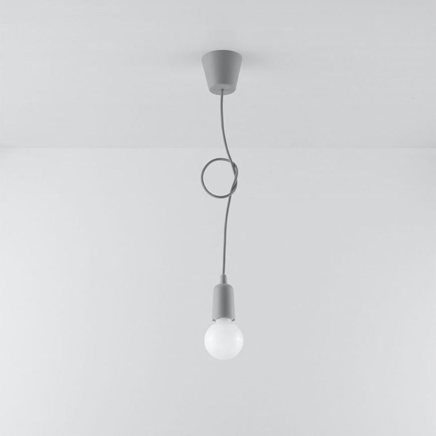 Ljuskrona med kedja DIEGO 1xE27/60W/230V grå