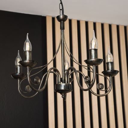 Ljuskrona med kedja DONATO 5xE14/40W/230V