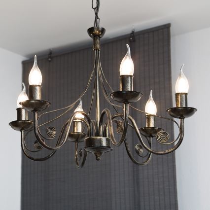 Ljuskrona med kedja DONATO 6xE14/40W/230V