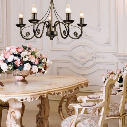 Ljuskrona med kedja DONATO 6xE14/40W/230V