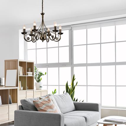 Ljuskrona med kedja DONATO 6xE14/40W/230V