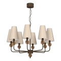 Ljuskrona med kedja GRENADA 8xE14/15W/230V beige