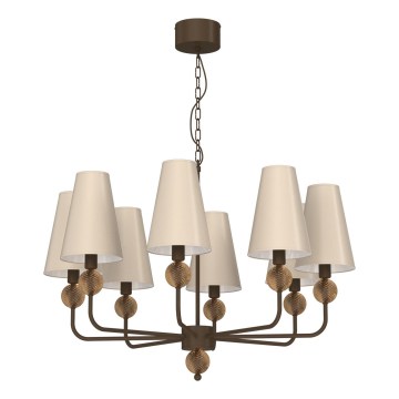 Ljuskrona med kedja GRENADA 8xE14/15W/230V beige