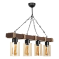 Ljuskrona med kedja JASMIN 4xE27/40W/230V brun/beige