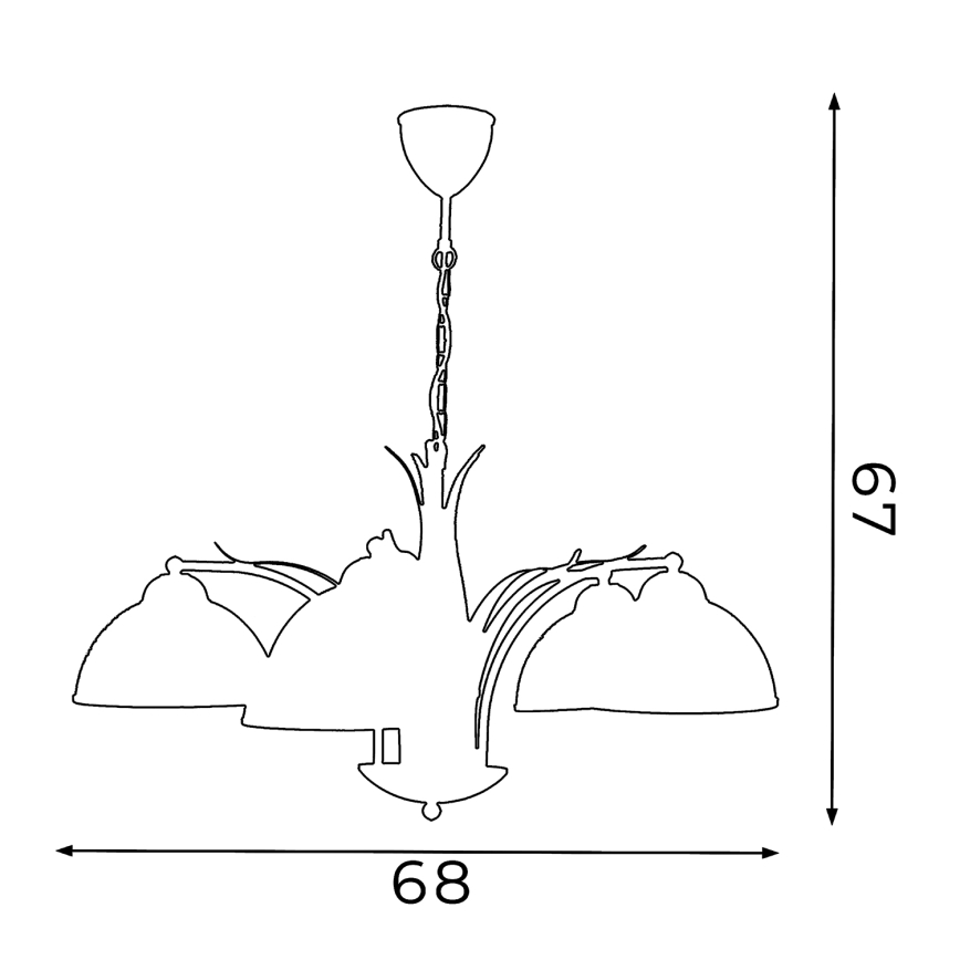 Ljuskrona med kedja KORFU 5xE27/60W/230V