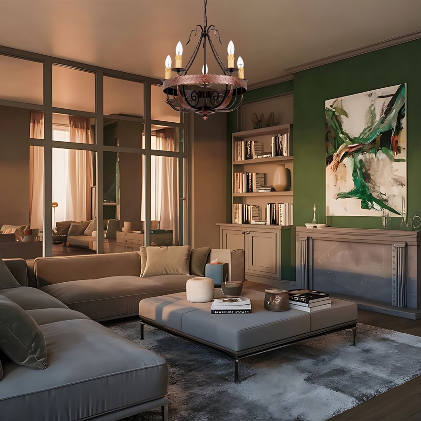 Ljuskrona med kedja LOARA 5xE14/60W/230V