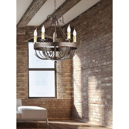 Ljuskrona med kedja LOARA 5xE14/60W/230V