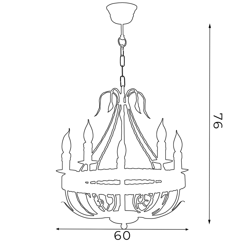 Ljuskrona med kedja LOARA 5xE14/60W/230V