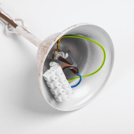 Ljuskrona med kedja MALBO 8xE14/10W/230V vit/guld/patina