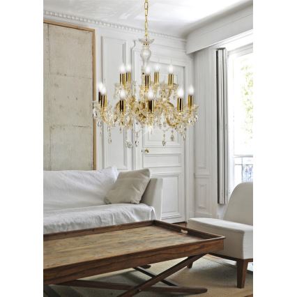 Ljuskrona med kedja MARIA TERESA 12xE14/40W/230V