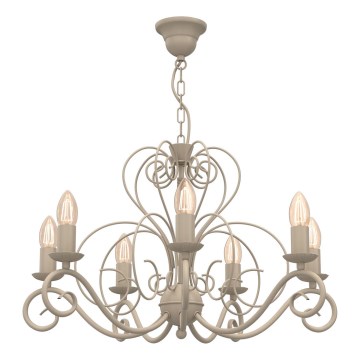 Ljuskrona med kedja MAURO 7xE14/15W/230V beige