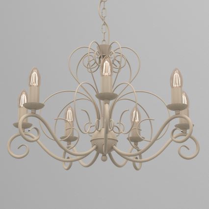 Ljuskrona med kedja MAURO 7xE14/15W/230V beige