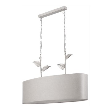 Ljuskrona med kedja NOEMI 2xE27/60W/230V silver/vit patina