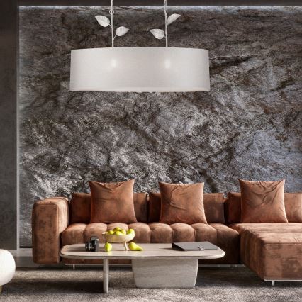 Ljuskrona med kedja NOEMI 2xE27/60W/230V silver/vit patina