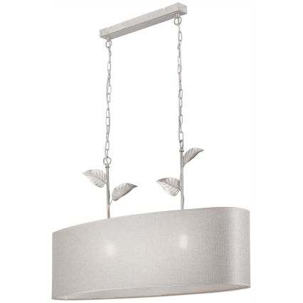 Ljuskrona med kedja NOEMI 2xE27/60W/230V silver/vit patina