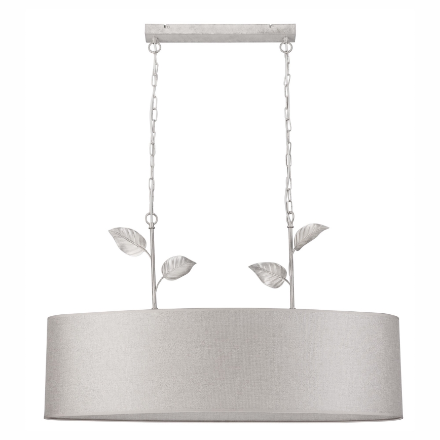 Ljuskrona med kedja NOEMI 2xE27/60W/230V silver/vit patina