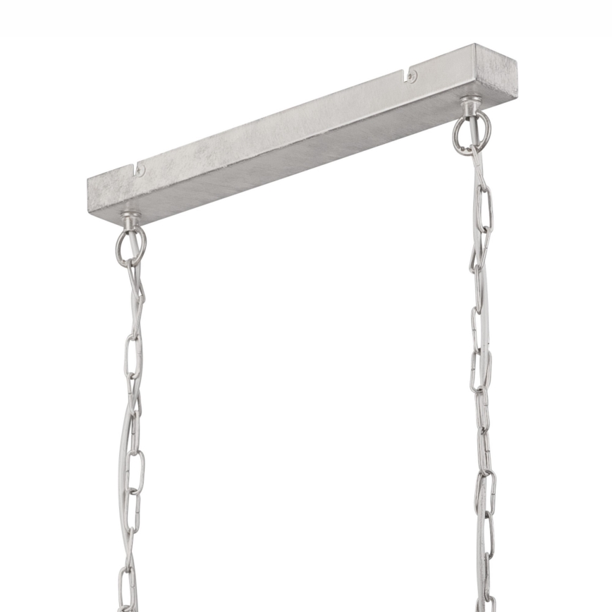 Ljuskrona med kedja NOEMI 2xE27/60W/230V silver/vit patina
