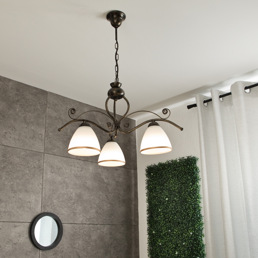 Ljuskrona med kedja RETRO II 3xE27/60W/230V