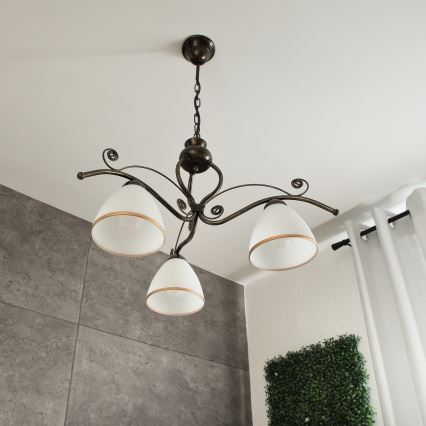 Ljuskrona med kedja RETRO II 3xE27/60W/230V