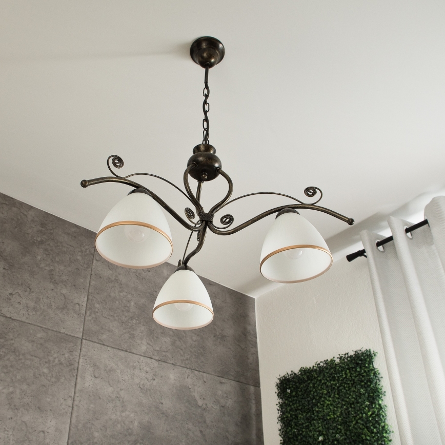 Ljuskrona med kedja RETRO II 3xE27/60W/230V