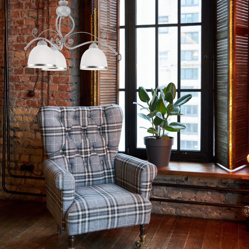 Ljuskrona med kedja RETRO II 3xE27/60W/230V silver