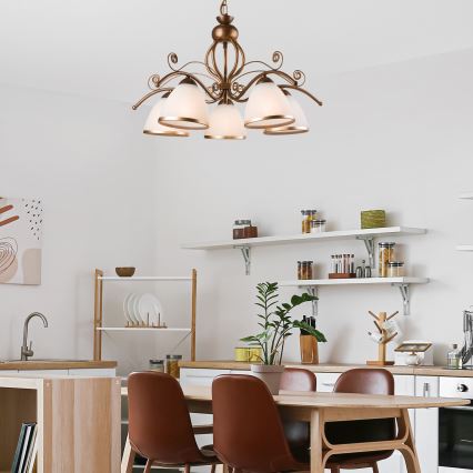 Ljuskrona med kedja RETRO II 5xE27/60W/230V