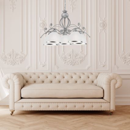 Ljuskrona med kedja RETRO II 5xE27/60W/230V silver