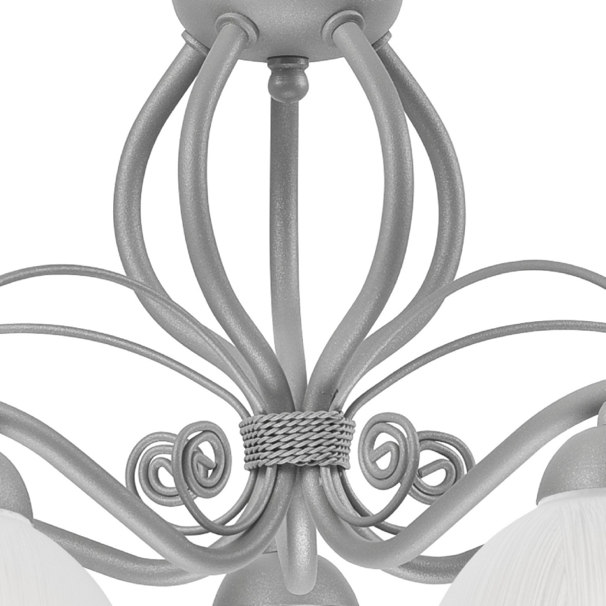 Ljuskrona med kedja RETRO II 5xE27/60W/230V silver