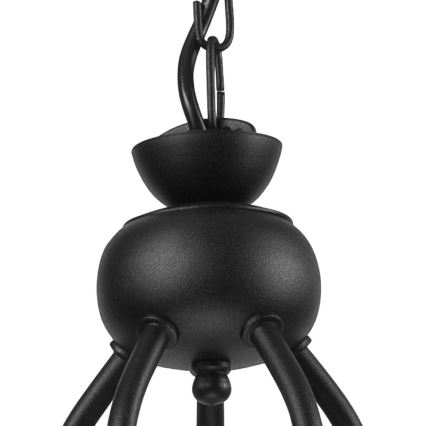 Ljuskrona med kedja RETRO II 5xE27/60W/230V svart