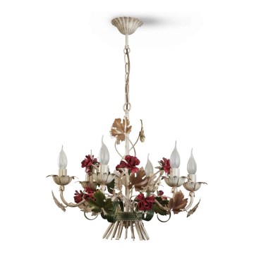 Ljuskrona med kedja rosaLIA 6xE14/40W/230V