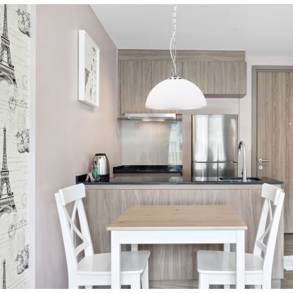 Ljuskrona med kedja SUGAR 1xE27/60W/230V vit