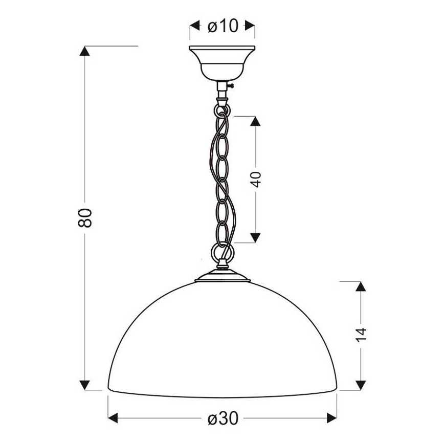 Ljuskrona med kedja SUGAR 1xE27/60W/230V vit