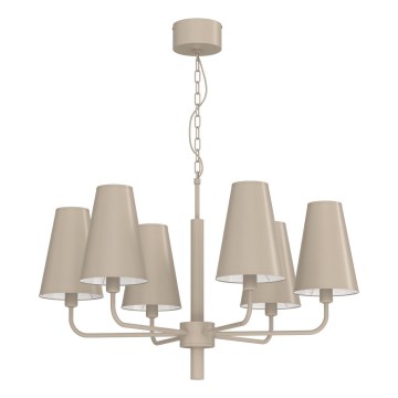 Ljuskrona med kedja TORTOLA 6xE14/15W/230V beige