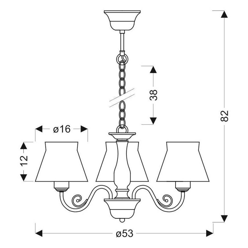 Ljuskrona med kedja ZEgran 3xE27/40W/230V