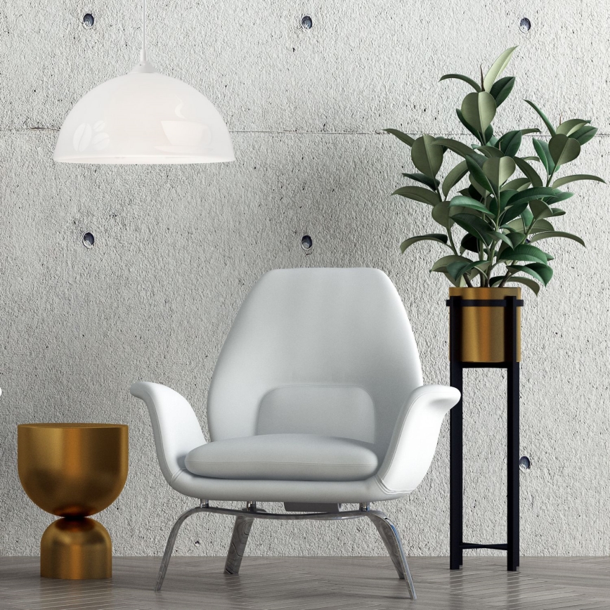 Ljuskrona med snöre 1xE27/60W/230V COFFEE