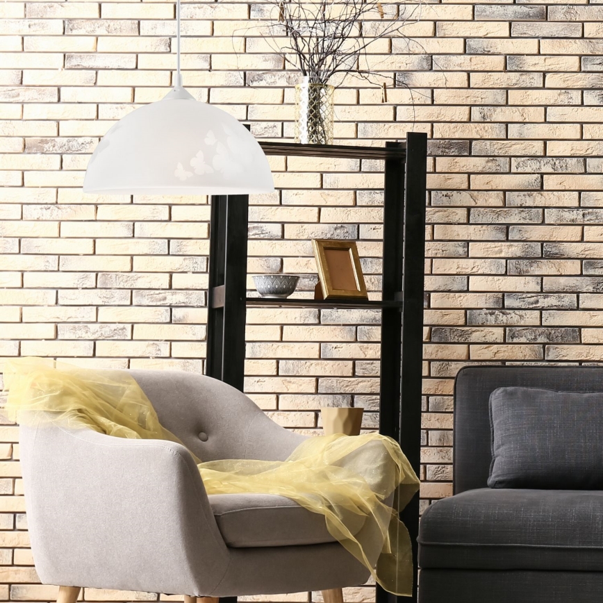 Ljuskrona med snöre 1xE27/60W/230V fjärilar