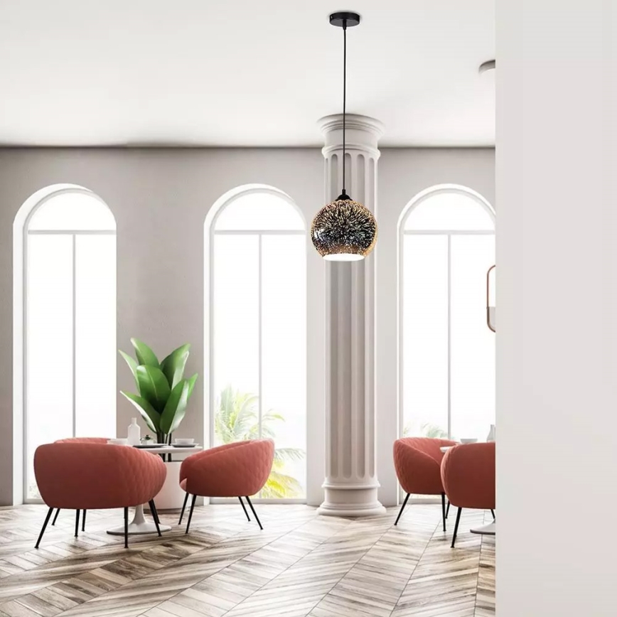 Ljuskrona med snöre 3D 1xE27/60W/230V